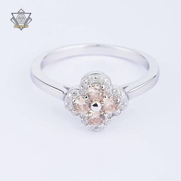 Four leaf deep blue rings